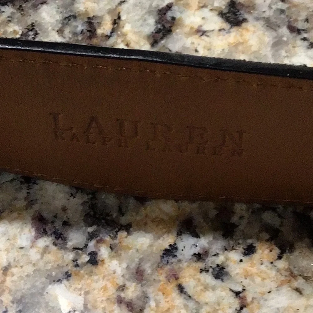 Lauren Ralph Lauren Black Suede and Silver Belt 41”